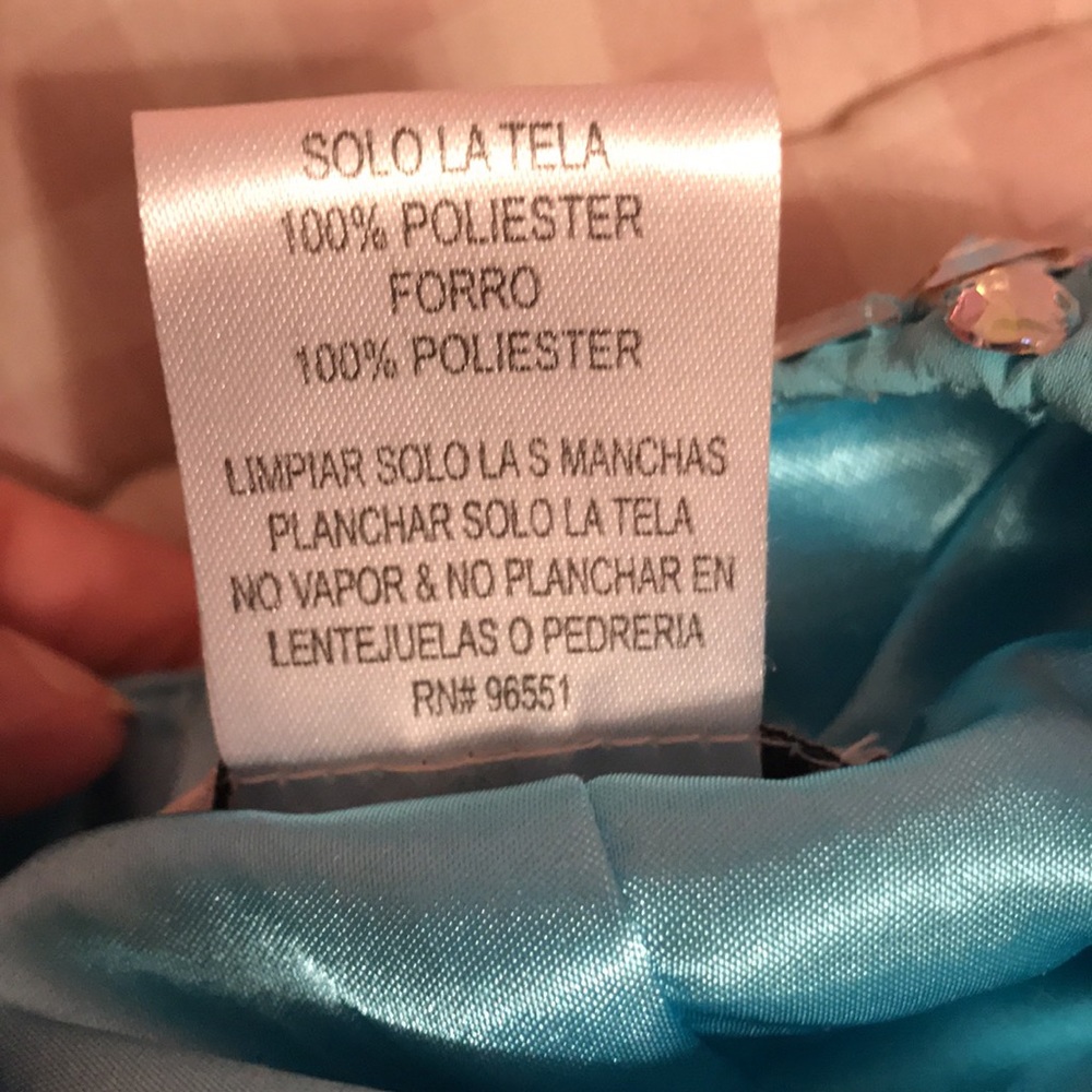 Blue Faviana Prom Dress w rhinestones size 0 - Picture 15 of 17
